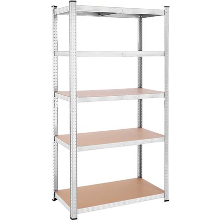 Rootz Opbevaringsstativ - Hyldestativ - 5 justerbare hylder - Metal - Kælderstativ - Hvid - 200 x 100 x 50 cm