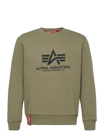 Basic Sweater Sweat-shirt Genser Grønn Alpha Industries