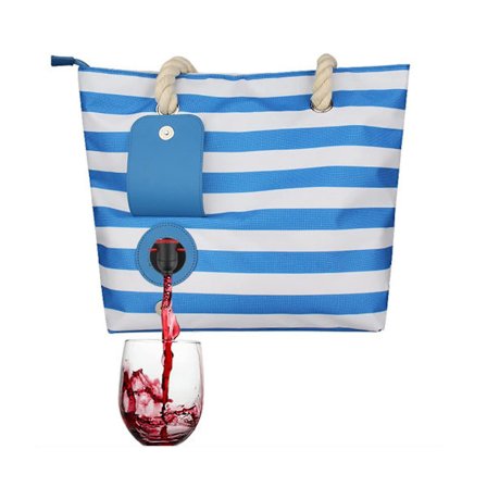 /EA/Strandtaske til vin, taske med skjult dispenser/isoleret rum, bærbar taske, til film