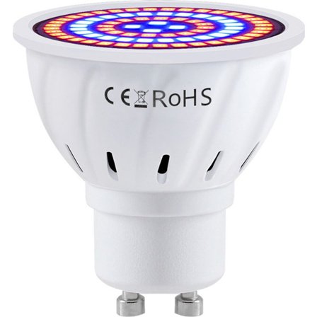 7W GU10 80LED Vækstlys Plantebelysning Indendørsplanter Grøntsager Blomster Vækstlys