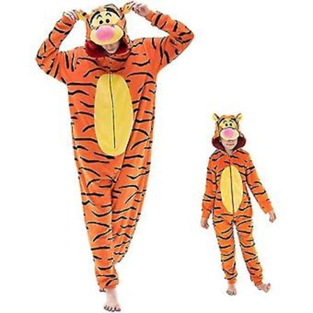 Snug Fit Unisex Voksen Onesie Pyjamas Dyr En-delt Halloween Kostyme Nattøy -r (Stor Tigger)