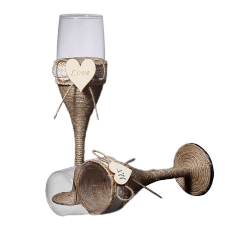 Vinglas Hampa Rep Vit Spets Bankett Fest Glas Dryckeskoppar