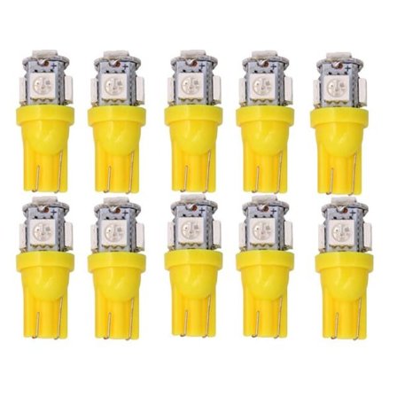 T10 w5w Led 5 kpl 5050SMD kelta-oranssi siru 12v DC 10-pakkaus keltainen keltainen