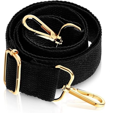 Handväskrem, 3,8 cm (Svart) Bred Enfärgad Ersättningsrem{EE}