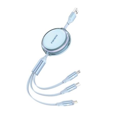 Foneng X113 3-i-1-kabel 1,1 m blå