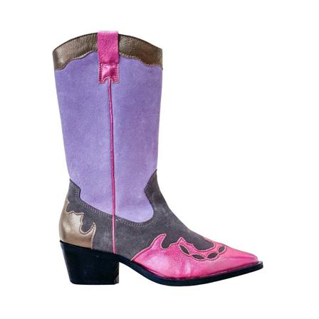 Dwrs Puglia - WesternLaarzen , Paars , Dames , Maat: 41 EU Cowboylaarzen
