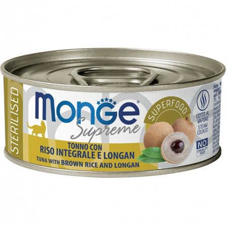 Monge Supreme Tonno Riso Integrale e Longan Cibo Umido Gatti