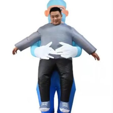 Oppblåsbar Halloween-kostyme for Captain America klovneshow-kostyme for kveldsforestilling