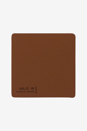 MiLLE W NORDISK DESIGN - Lasinen lasinalusta neliö 4-pack - Ruskea - Baari- & juomatarvikkeet - - Homeroom