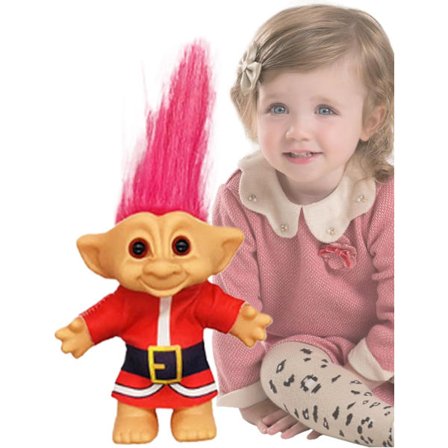 Små Trolldukker - Vintage Juletroll | Samleobjekter, Søte Hyllefigurer, Retro Bordpynt for Barnerom