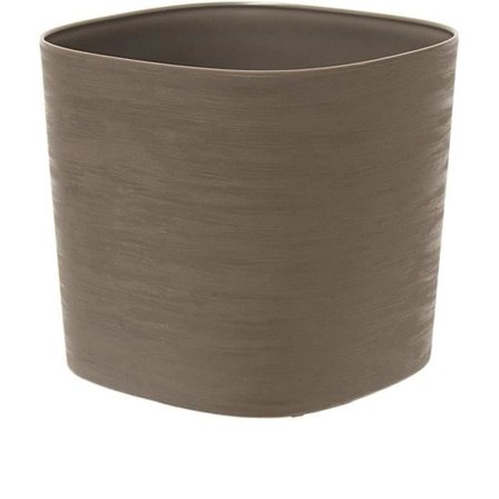 Kruka med vattenreserv - GARDEN ID Respect - Taupe 30 x 30 cm - 100% hushållsavfall - 100% återvinningsbart - Strukturerad yta.