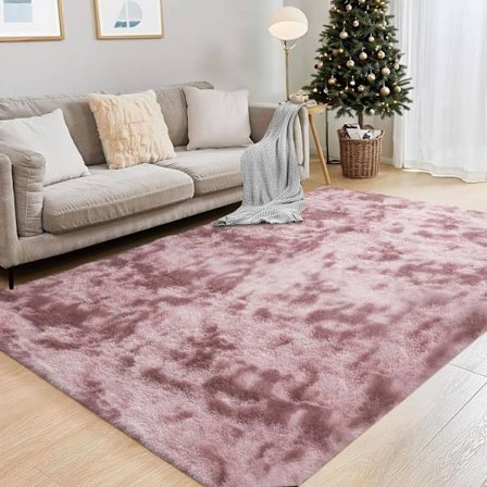 Supermjuk lurvig matta fluffig matta för sovrum vardagsrum halkfri Lekeplus bekväm stor modern inomhusgolvdekor KAZAML (rosa, 160 x 230 cm)