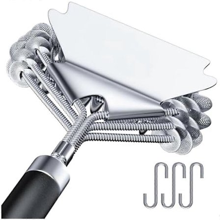 Grillbørste og -skraber uden børstehår, Grillbørste til udendørs, Rustfrit stål BBQ-børste til grill C