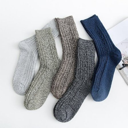 Mub- Höst Vinter Herr Vintage Medium Bomullsstrumpor Förtjockade strumpor Ullstrumpor Vinterstrumpor Parallel twist