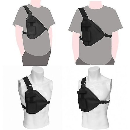 Talkie Chest Bag,walkie Talkie Portable Vest Chest Bag Pouch Black Wit