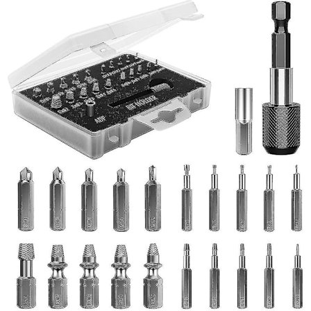 Beskadiget Skruetrækker Udtrækssæt, 22 Dele Strippet Skruetrækker Udtrækssæt, Hss Brudt Skruetrækker Fjerner Sæt Med