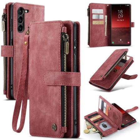 CaseMe Samsung Galaxy S23 etui med lynlås og pung - Rød Red