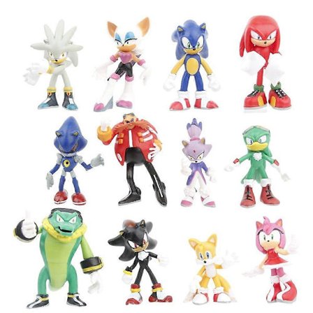 2024 Sonic PVC Figurleke Hedgehog Shadow Tail Figurmodell Dukker Barn Dyr Leke 12 stk/sett