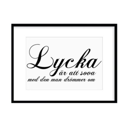 Poster Lycka är att sova Sovrum A4