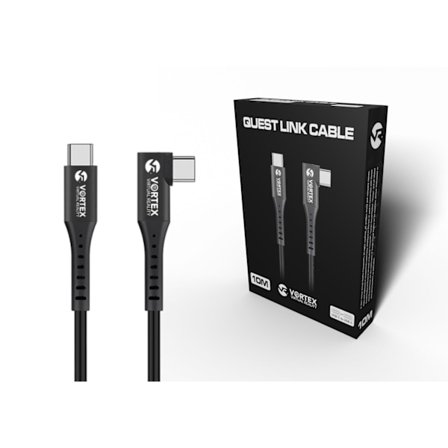VORTEX VR 10m USB-C til USB-C Højhastighedskabel til Meta Quest 2/3/3S – Oculus Link, SteamVR & SideQuest-kompatibel, Fleksibel VR PC-kabel