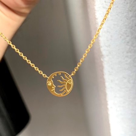 You Are My Sunshine Moon Phase Solhalsband för kvinnor Smycken Rostfritt stål College Student Hänge Halsband Systerpresenter