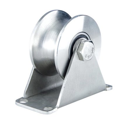 Rulleskydeskinnehjul U-type remskive Rustfrit slidstærkt stål skydeport løftekran Nem installation wirereb