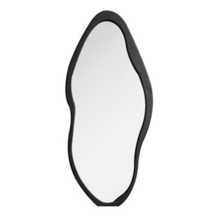 Sort mat træspejl, 80x180 cm
