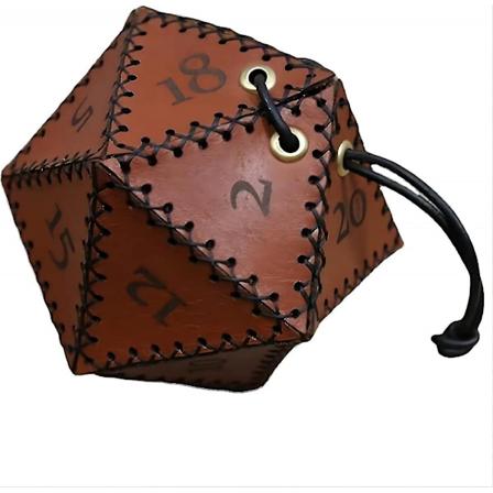 Lær terningpose, polyhedral terningpose bærbar snøringpose for RPG, spill, Dnd terningpose (1 stk)