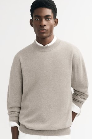 Soft Goat - Men's Crewneck - Men cashmere sweater - XXL - Greige