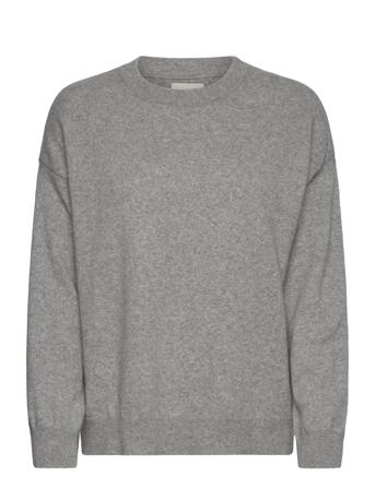 Superfine Lambswool C-Neck Tops Knitwear Jumpers Grey GANT