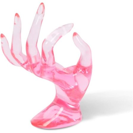 Handformad ringhållare smyckesdisplayhållare, rosa rumsdekor estetisk armband ring klocka stativ stöd hållare preppy smyckeshållare (ROSA)