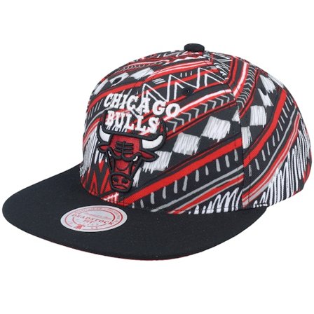 Mitchell & Ness - Chicago Bulls Game Day Pattern Deadstock Black Snapback Snapback Black Cap - NBA @ Hatstore