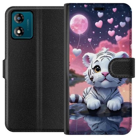 Yhteensopiva Lompakkokotelo Motorola Moto E13 Tigerunge rosa