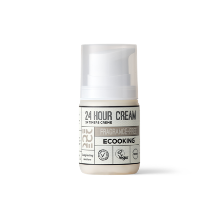 Ecooking Parfumefri 24 Timers Creme, Fugtgivende og Plejende med Solsikke- og Mandelolie, 50 ml