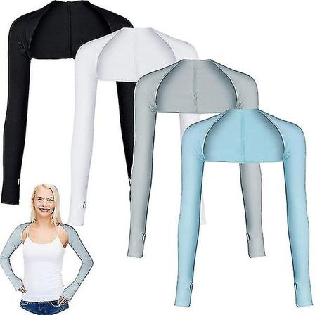 Isilkesjal Armbandsärmar Kvinnor Sol UV-skydd Sport Handskar För Utomhusaktivitet Löpning Fiske Cykling Ärmar Svart black