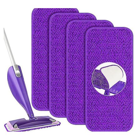 4 Pak Tykkere Mikrofiber Mopp Puder til Swiffer Wet Jet Mopp Genanvendelige Vaskbare Mopp Puder Efterfyldninger Rengøringstilbehør