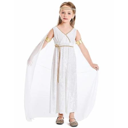 Born Pretty Barnekostyme med gresk gudinne fra Athen, toga-kjole for jenter 4-6 år, 8-10 år, 10-12 år L (10-12T)
