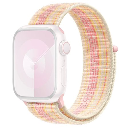 KALEBOL Apple Watch Series 49mm - 45mm - 44mm - 42mm Universal Nylon Watch Band - Stjernelys + Rosa