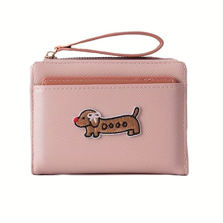 Brodert lommebok i imitert skinn for kvinner med stor kapasitet, flere kortspor