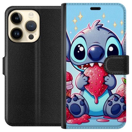 Yhteensopiva Lompakkokotelo Apple Apple iPhone 14 Pro Stitch mansikka
