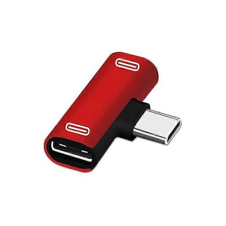 2 in 1 USB C -jakaja, tyyppi C uros - kaksois tyyppi C naaras kuulokelaturi -Sy