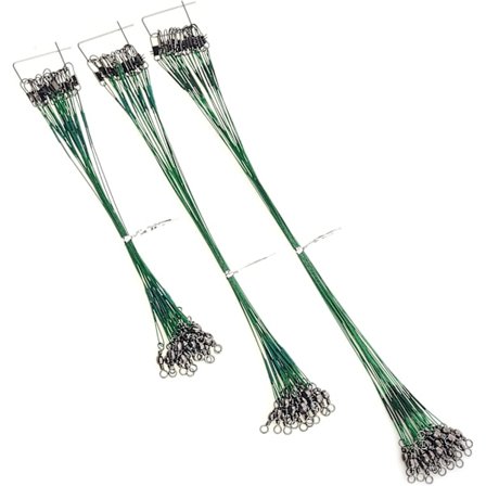 60 stk. fiskesnører Hi-Low Rig fiskesene rustfritt stål wire fortom med svivel snap sortiment fiskeutstyr kobling for sluk agn rigg kroker