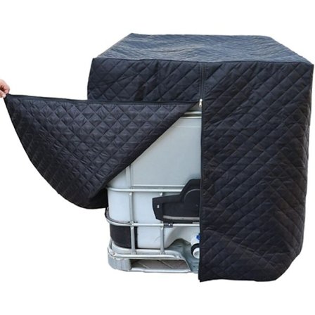 IBC Tankskydd, IBC, Värmeisolering, Regnskydd, IBC-skydd, Frostskydd, Skydd för IBC-tank, Container, Regnvattentank (Svart)