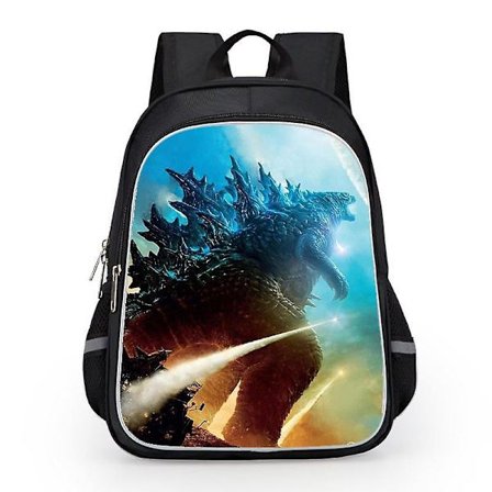Godzilla Print School Bag Kids Waterproof Backpack #1 Y