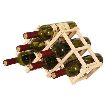 Trä Vinställ Ställhållare Display Hylla Stapelbara vinkällare Vit 6 Flaskor