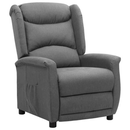 Vidaxl Reclinerfåtölj Med Uppresningshjälp Ljusgrå Tyg Grå