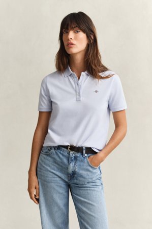 GANT Damen Piqué Poloshirt (S) Hellblau