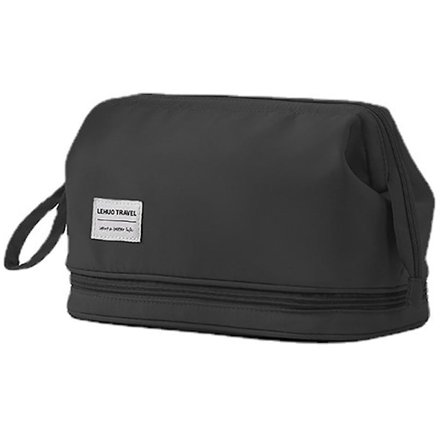 Opbevaringspose til kosmetik med dobbelt lag, bærbar toilettaske, lavet af polyester