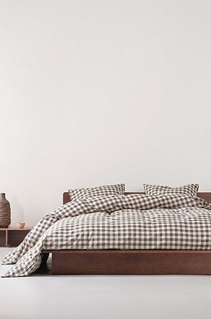 Jotex - Påslakanset Dubbelsäng Ekologisk Brun/beige LAUREN - Köp Dubbelsäng hos Jotex