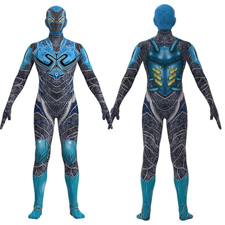 Barn Pojkar Flickor Blue Beetle Cosplay Festkostym Kläder Halloween Carnival Jumpsuit för 4-9 år
